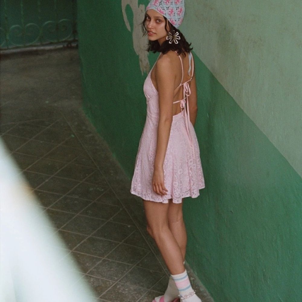 NWOT For Love & Lemons Carmela Mini Pink Dress Size S - Picture 10 of 16
